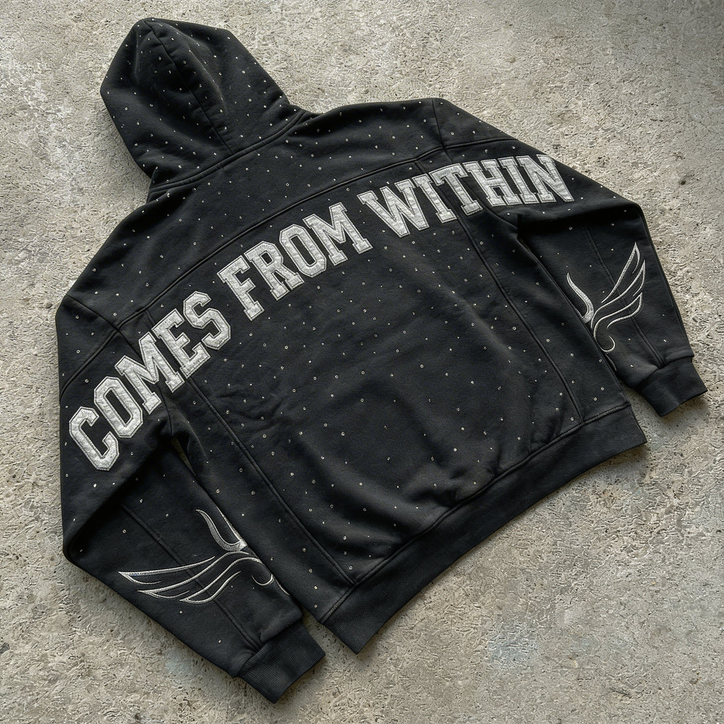 Motivational Boxy Rhinestone Hoodie