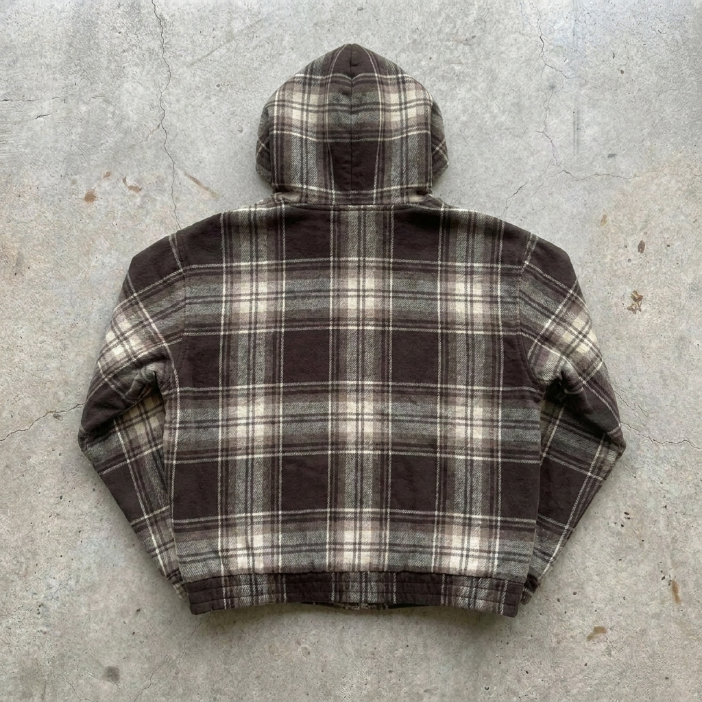 'Unashamed' Zip-Up Plaid Hoodie